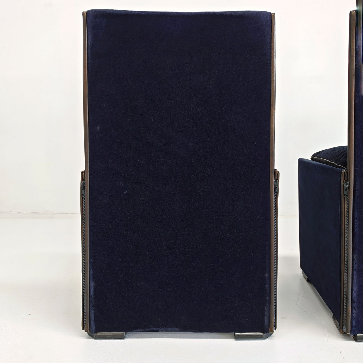 Set di 4 Sedie in velluto blu modello 401 "Break" Mario Bellini per Cassina  anni '80