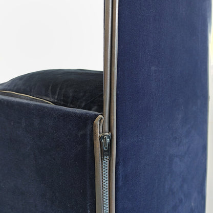 Set di 4 Sedie in velluto blu modello 401 "Break" Mario Bellini per Cassina  anni '80