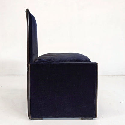 Set di 4 Sedie in velluto blu modello 401 "Break" Mario Bellini per Cassina  anni '80