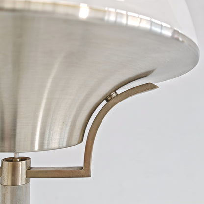 Lampada da terra vintage in vetro bianco anni 60