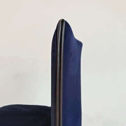 Set di 4 Sedie in velluto blu modello 401 "Break" Mario Bellini per Cassina  anni '80