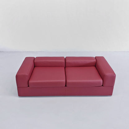 Divano Daybed mod. 711 Tito Agnoli per Cinova Pelle nuova Rosso chianti