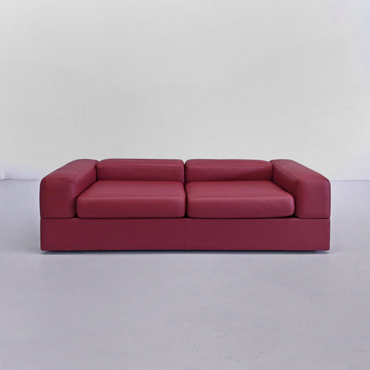 Divano Daybed mod. 711 Tito Agnoli per Cinova Pelle nuova Rosso chianti