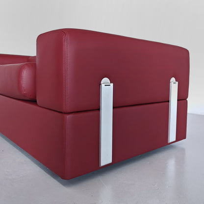 Divano Daybed mod. 711 Tito Agnoli per Cinova Pelle nuova Rosso chianti
