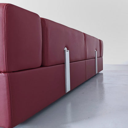 Divano Daybed mod. 711 Tito Agnoli per Cinova Pelle nuova Rosso chianti