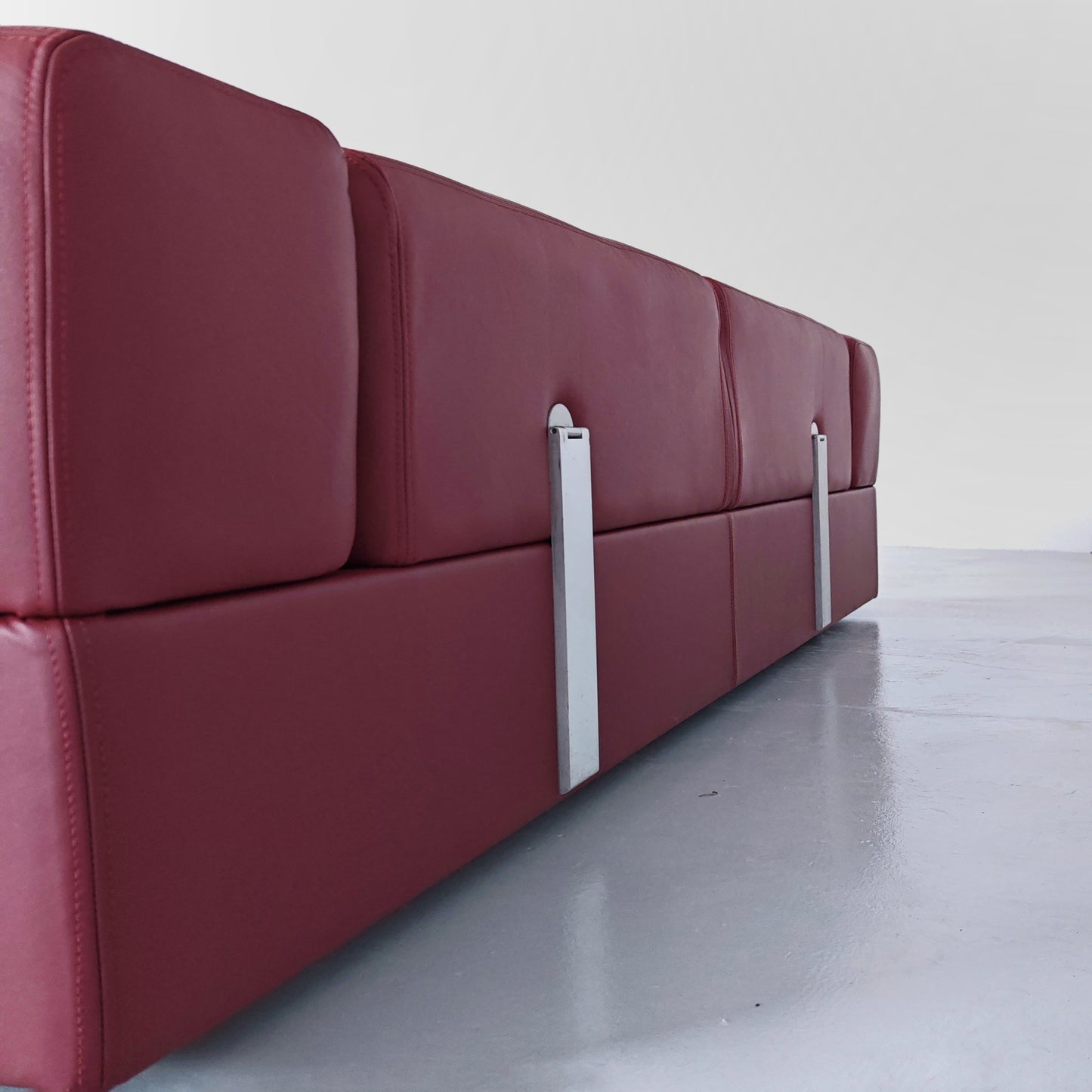 Divano Daybed mod. 711 Tito Agnoli per Cinova Pelle nuova Rosso chianti
