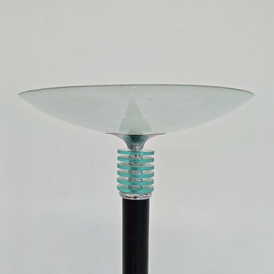 Lampada Art Déco francese anni ’20 piantana vintage torchière vetro satinato