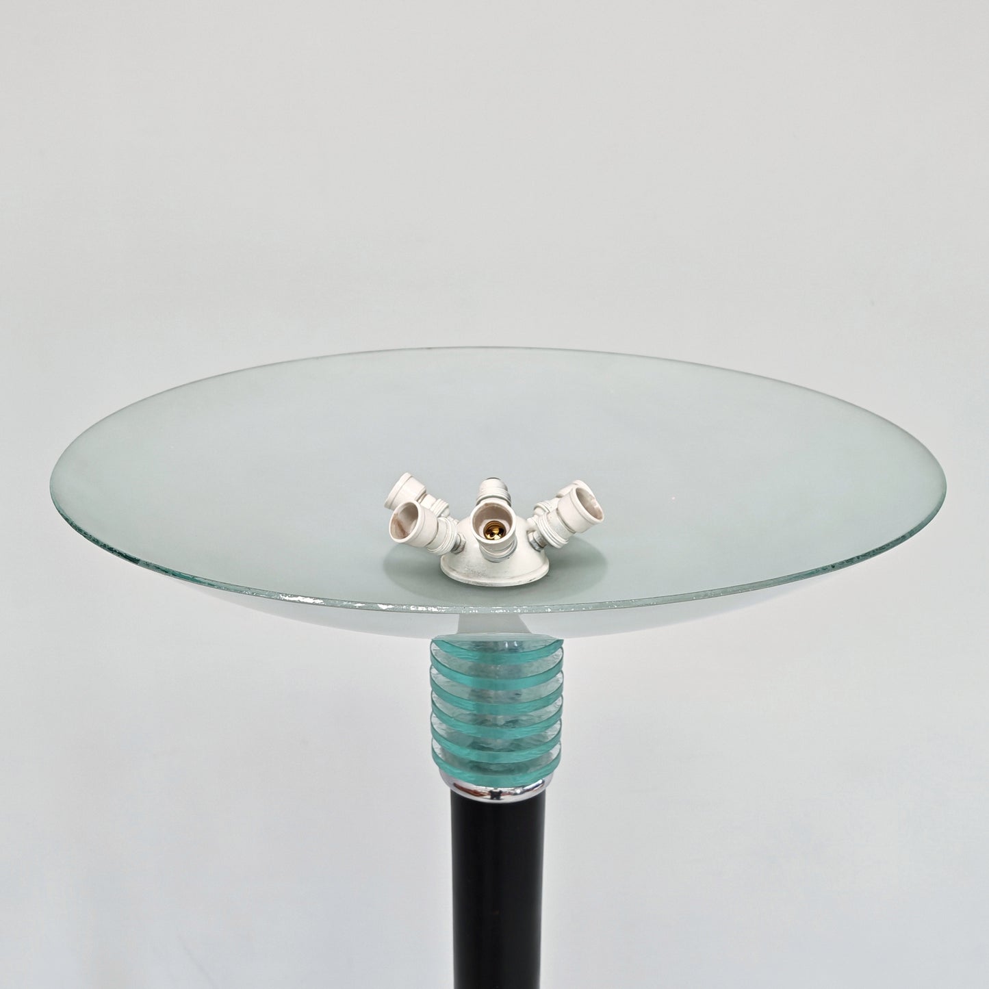 Lampada Art Déco francese anni ’20 piantana vintage torchière vetro satinato