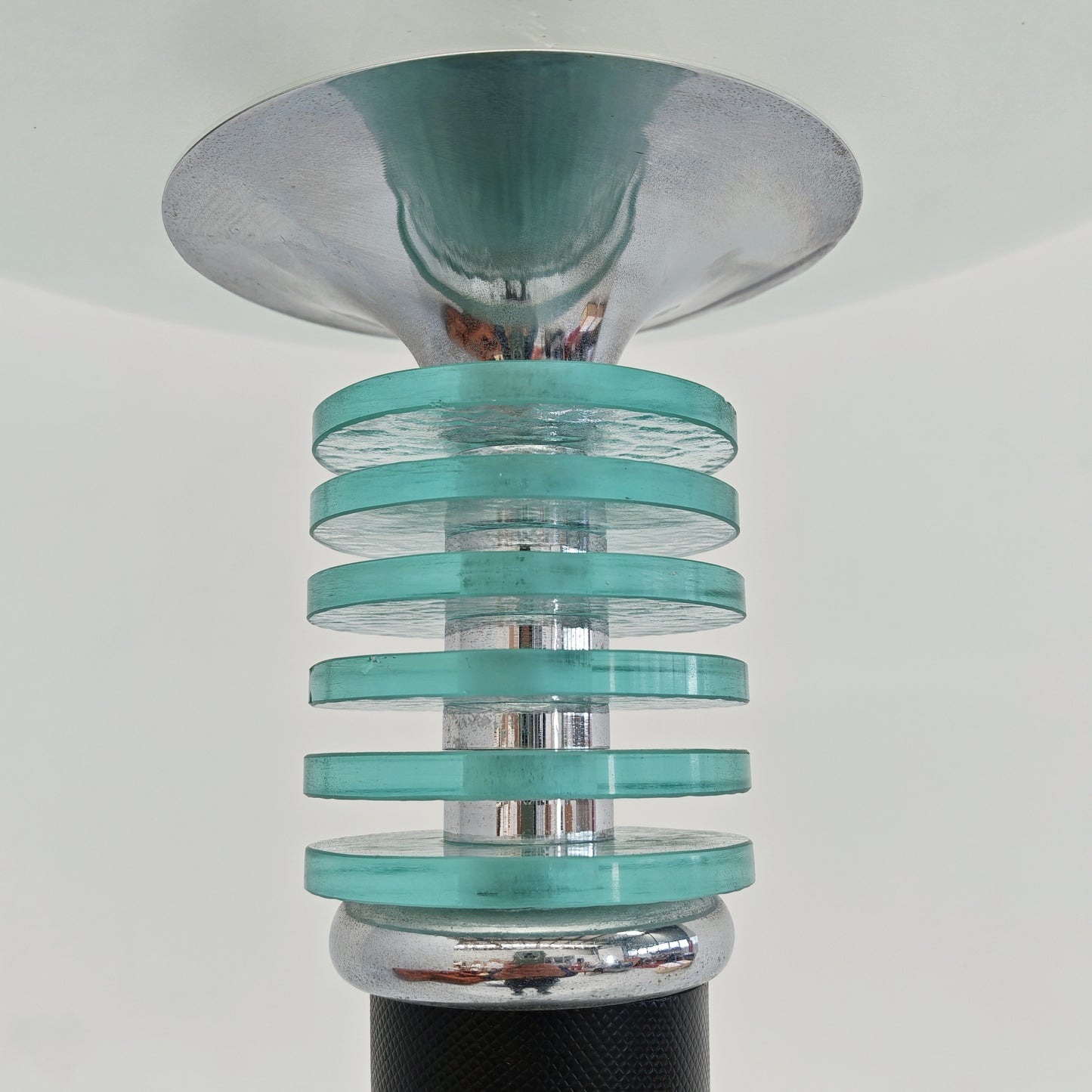 Lampada Art Déco francese anni ’20 piantana vintage torchière vetro satinato