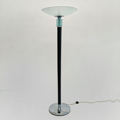 Lampada Art Déco francese anni ’20 piantana vintage torchière vetro satinato
