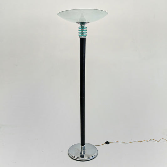 Lampada Art Déco francese anni ’20 piantana vintage torchière vetro satinato