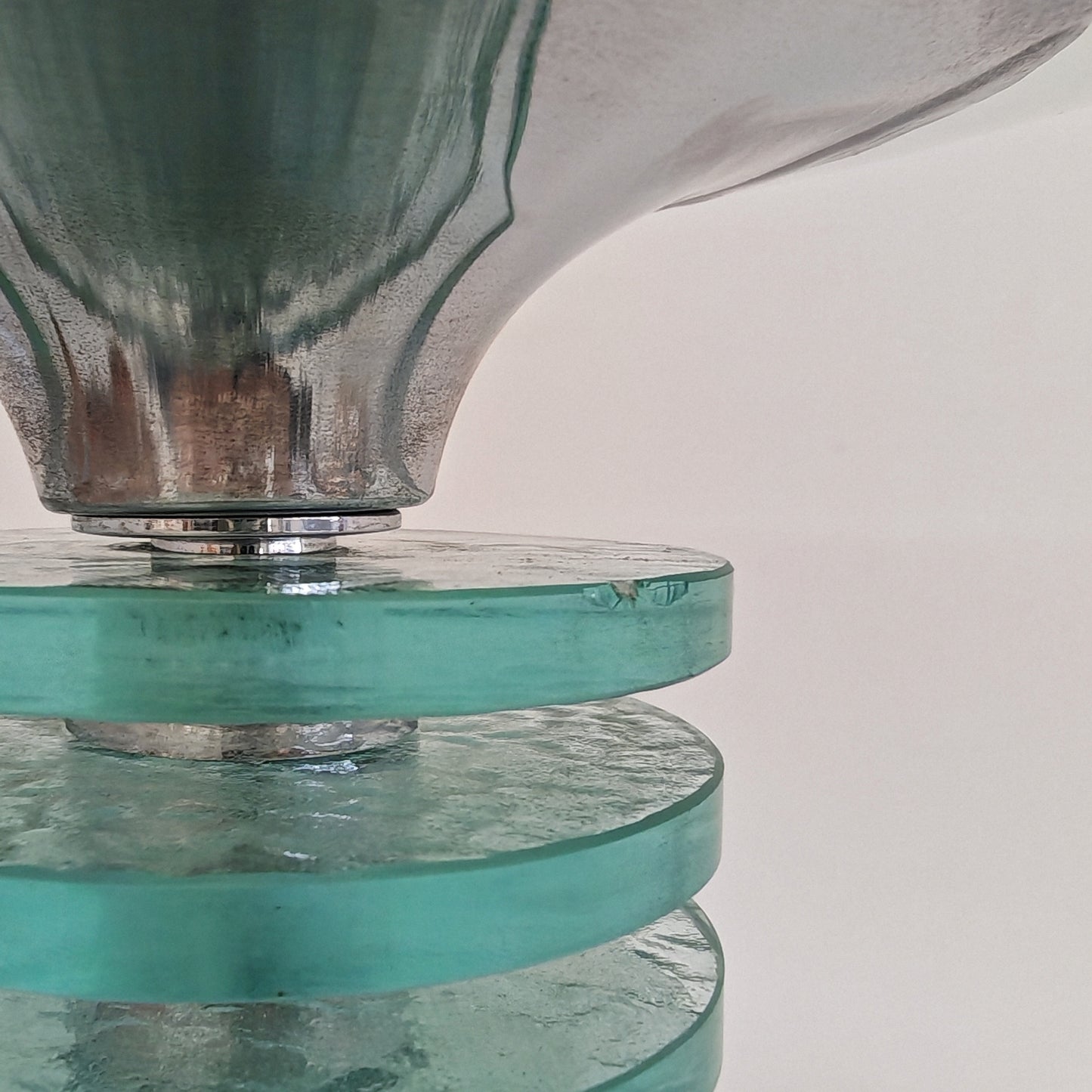 Lampada Art Déco francese anni ’20 piantana vintage torchière vetro satinato