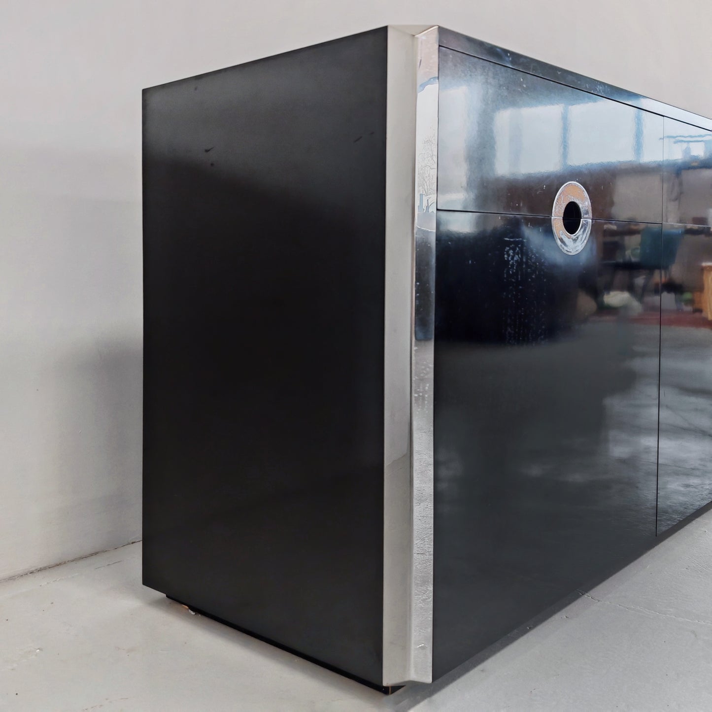 Sideboard Willy Rizzo per Mario Sabot anni 70 Nero