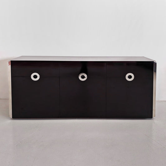 Sideboard Willy Rizzo per Mario Sabot anni 70 Nero