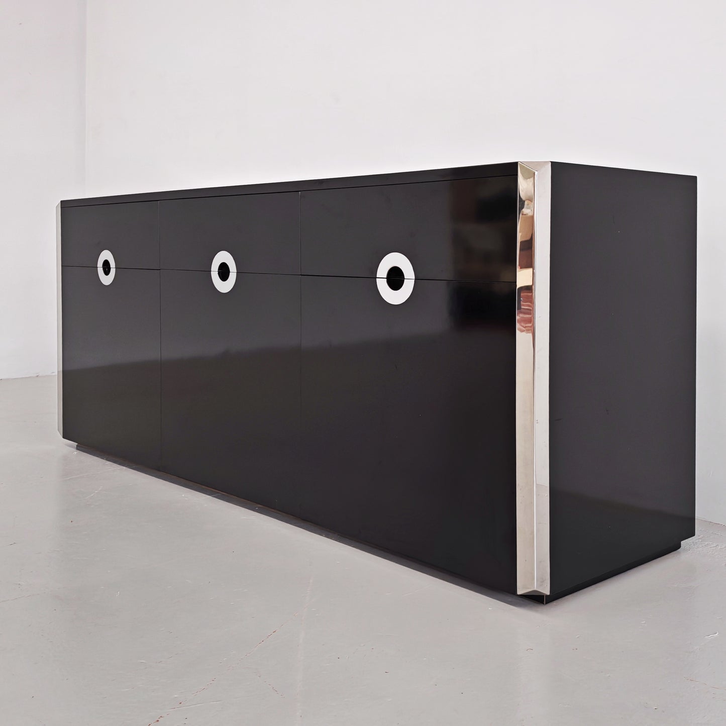 Sideboard Willy Rizzo per Mario Sabot anni 70 Nero