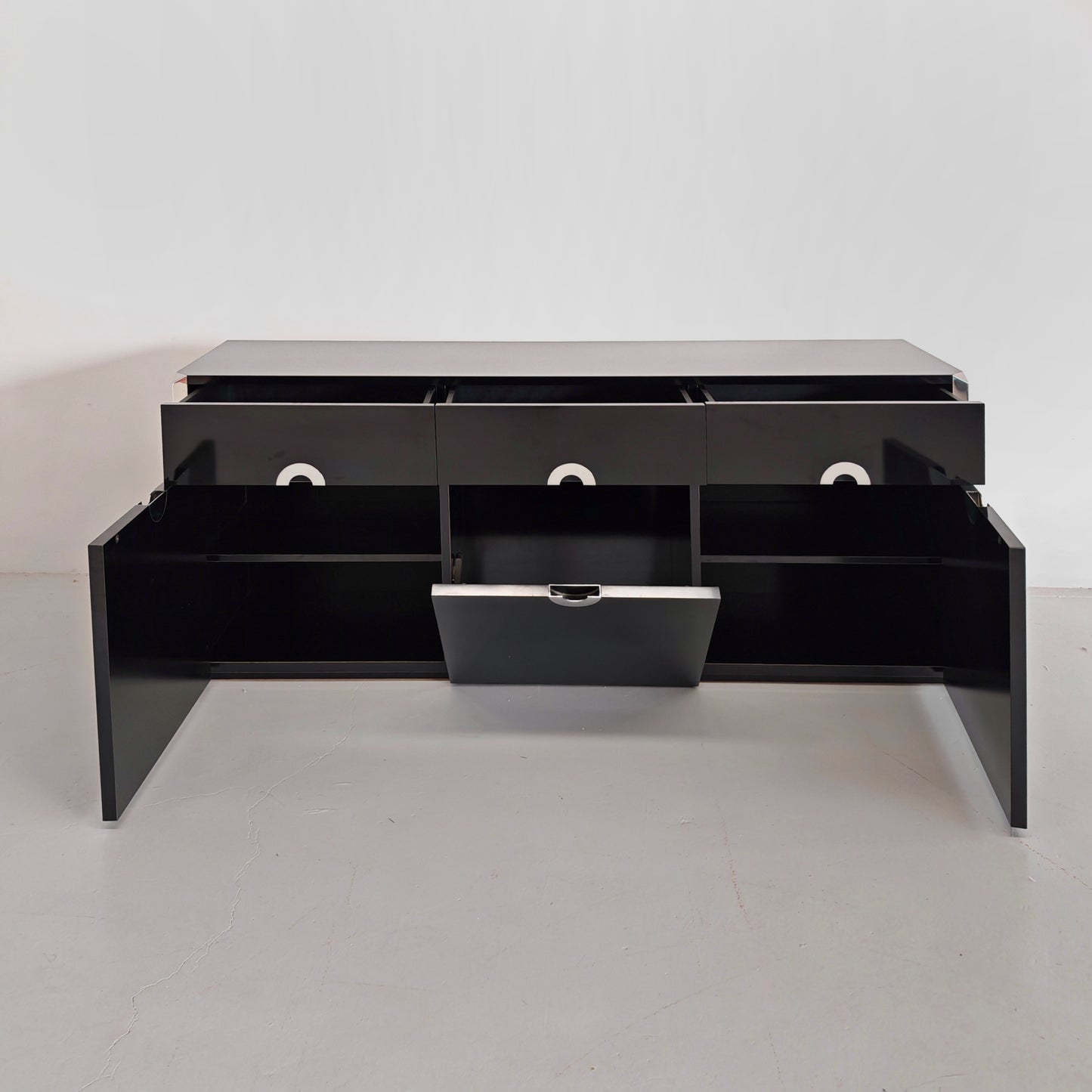 Sideboard Willy Rizzo per Mario Sabot anni 70 Nero
