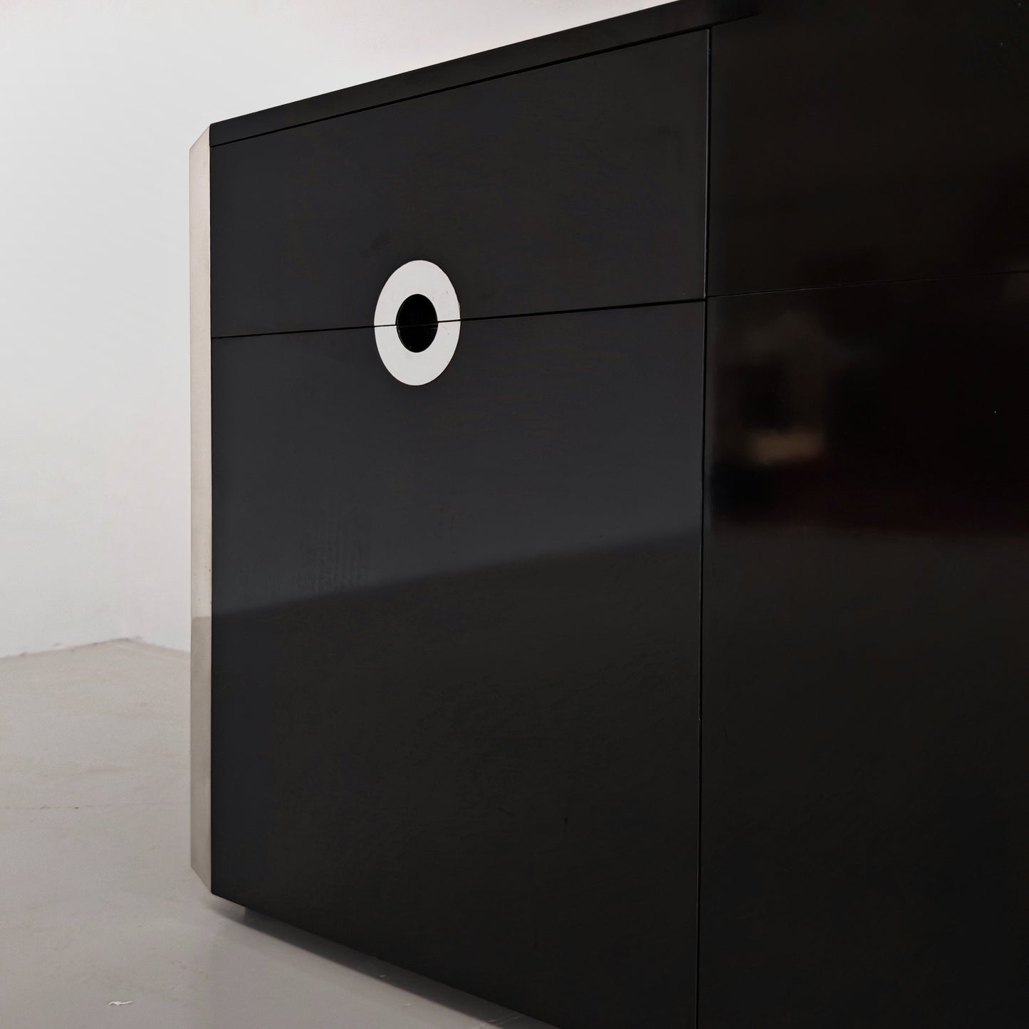 Sideboard Willy Rizzo per Mario Sabot anni 70 Nero