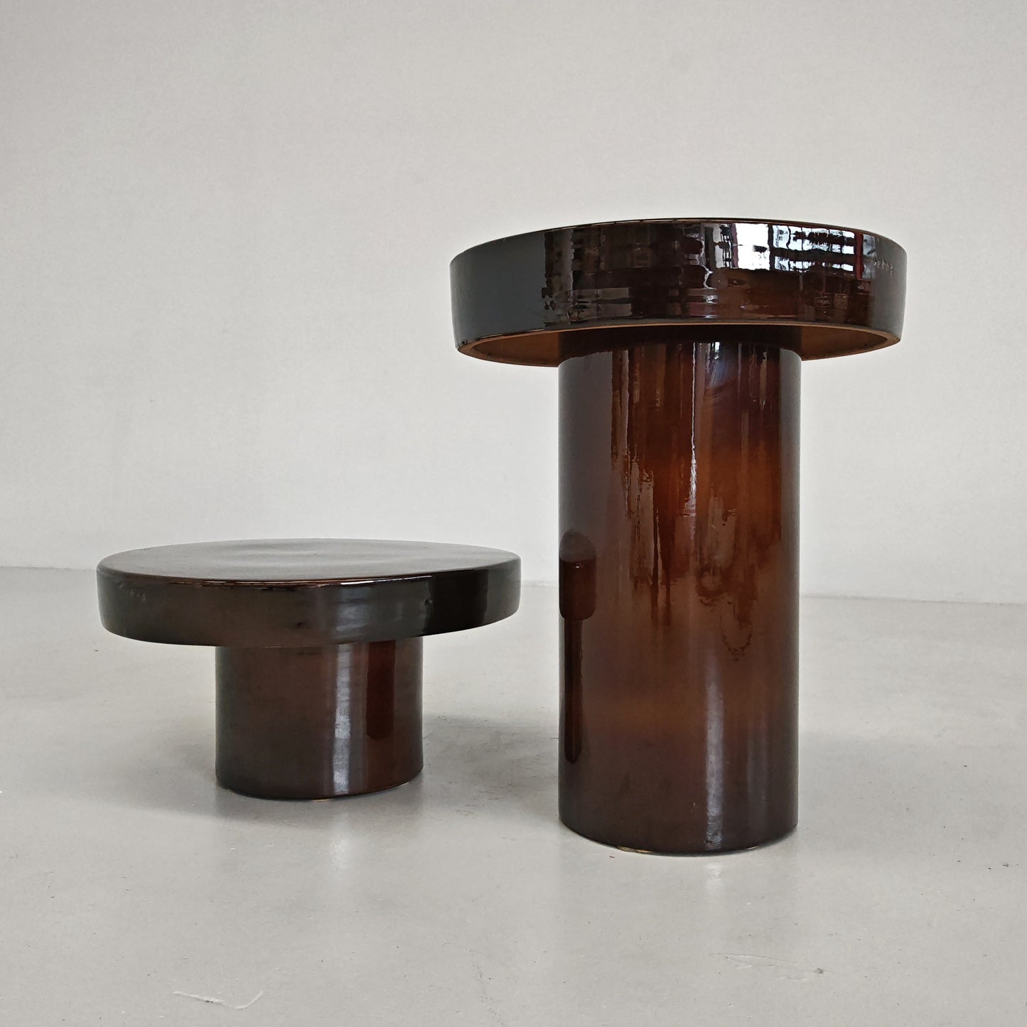 Tavolino tondo ceramica "Terrae" Raffaello Biagetti anni 70 (piccolo)