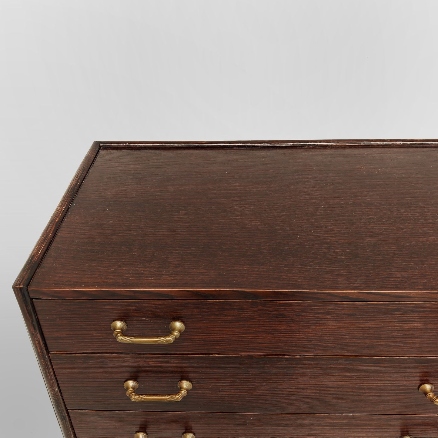 Cassettiera vintage di design  in legno esotico e bambù anni 70
