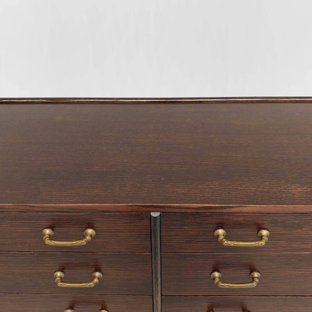 Cassettiera vintage di design  in legno esotico e bambù anni 70