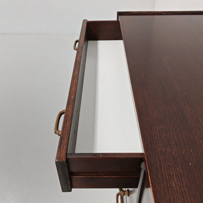 Cassettiera vintage di design  in legno esotico e bambù anni 70