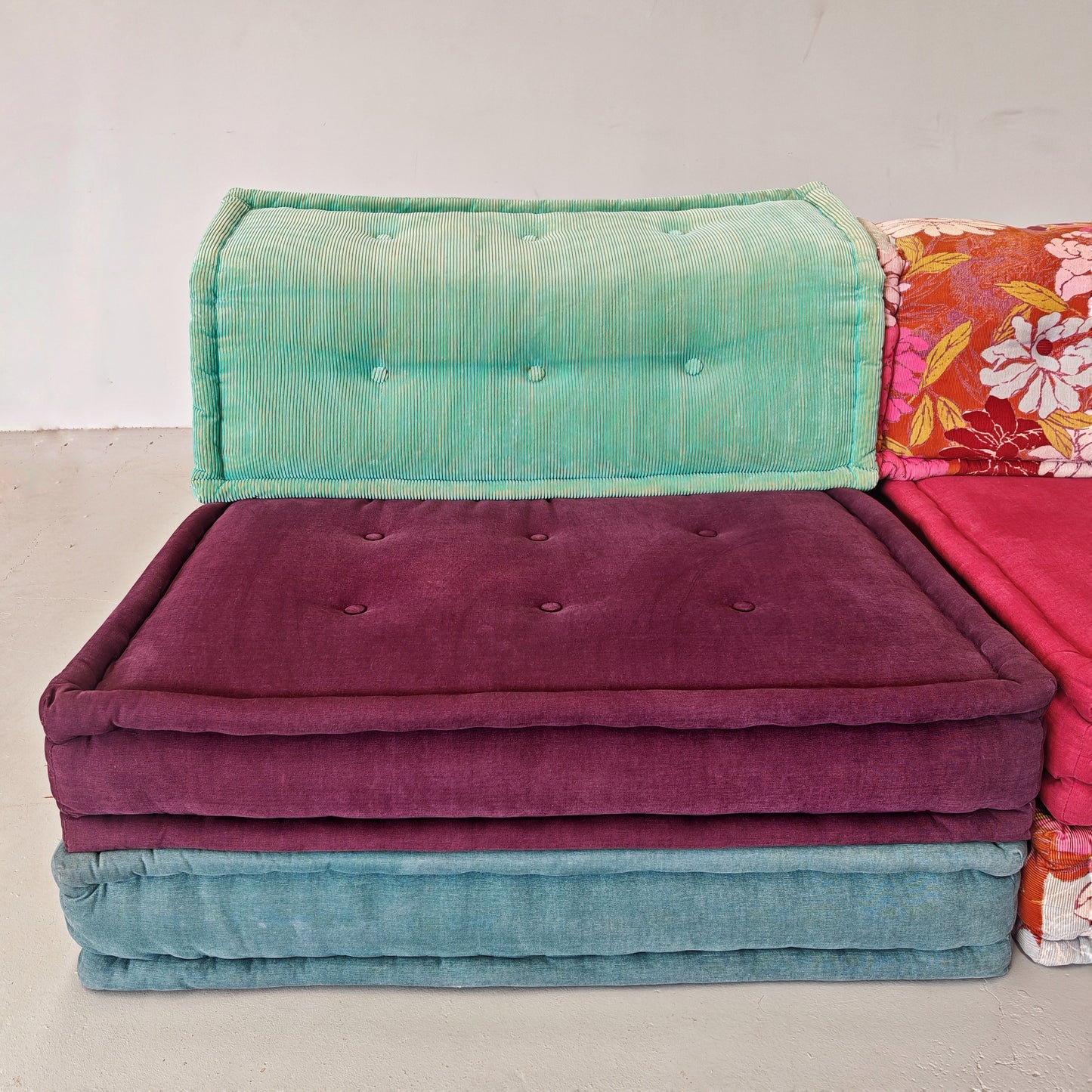 Divano modulare Mah Jong By Missoni, H. Hopfer per Roche Bobois 4 posti (blu)