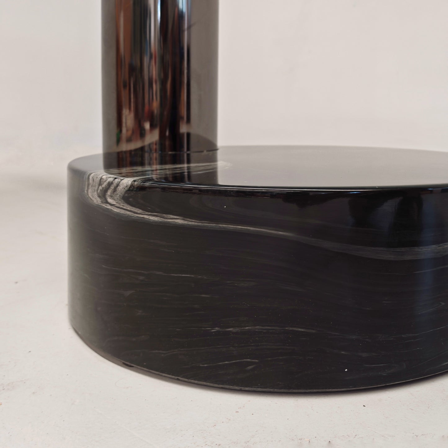 Tavolo in vetro tondo estendibile "Moon" Mario Mazzer per Zanette anni 80