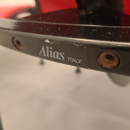 Paire de fauteuils en fer et cuir des années 80, modèle Signora Chan de Carlo Forcolini pour Alias (1986)