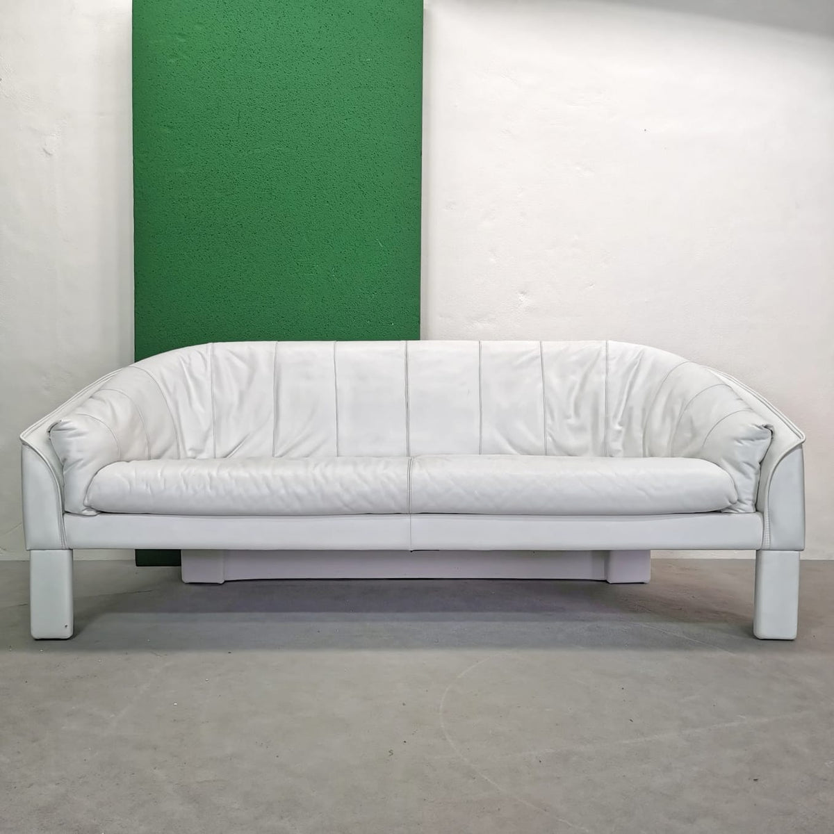 Canapé en cuir blanc Marac des années 1980