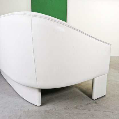 Canapé en cuir blanc Marac des années 1980