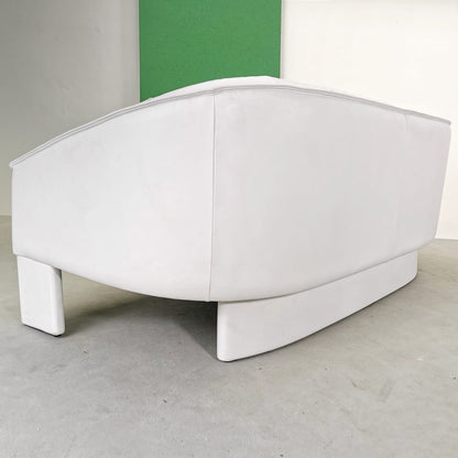 Canapé en cuir blanc Marac des années 1980