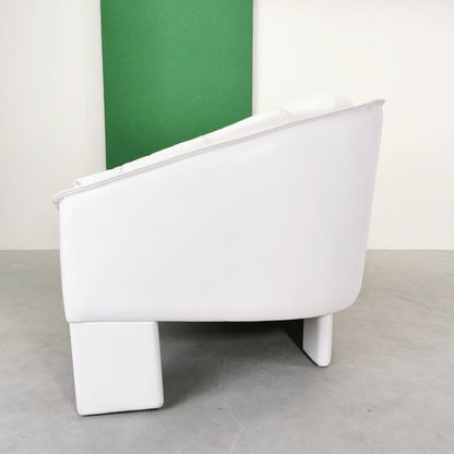 Canapé en cuir blanc Marac des années 1980