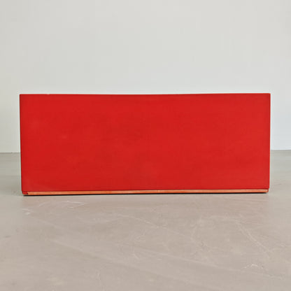 Tavolino Pouf rosso "Scacchi" di Mario Bellini per B&B Italia 1970's (A)