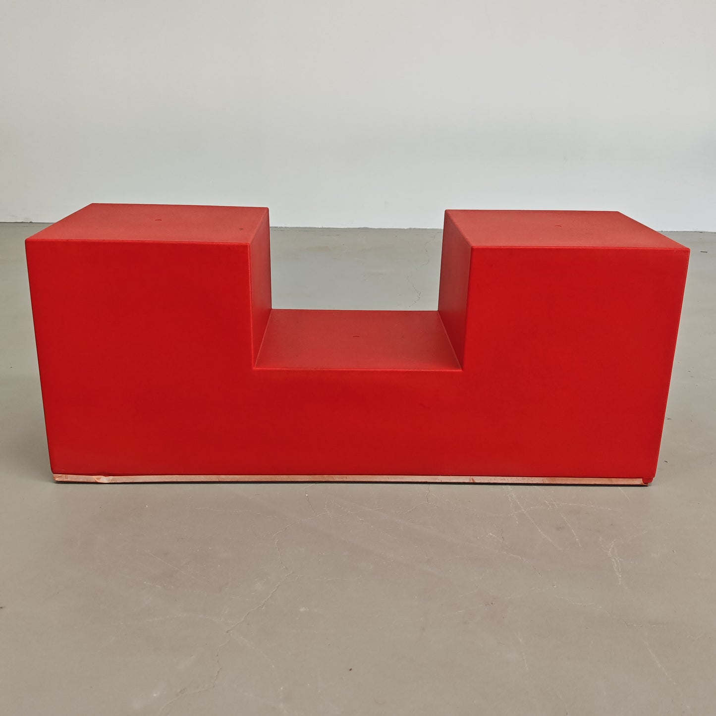 Tavolino Pouf rosso "Scacchi" di Mario Bellini per B&B Italia 1970's (B)