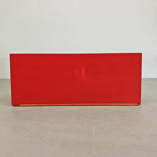 Tavolino Pouf rosso mod. Scacchi Mario Bellini per B&B Italia 1970's (C)