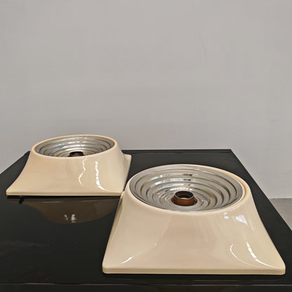 Coppia Applique in plastica e alluminio Stilnovo spaceage anni 60'