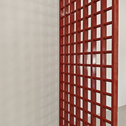 Grand séparateur en bois rouge des années 70