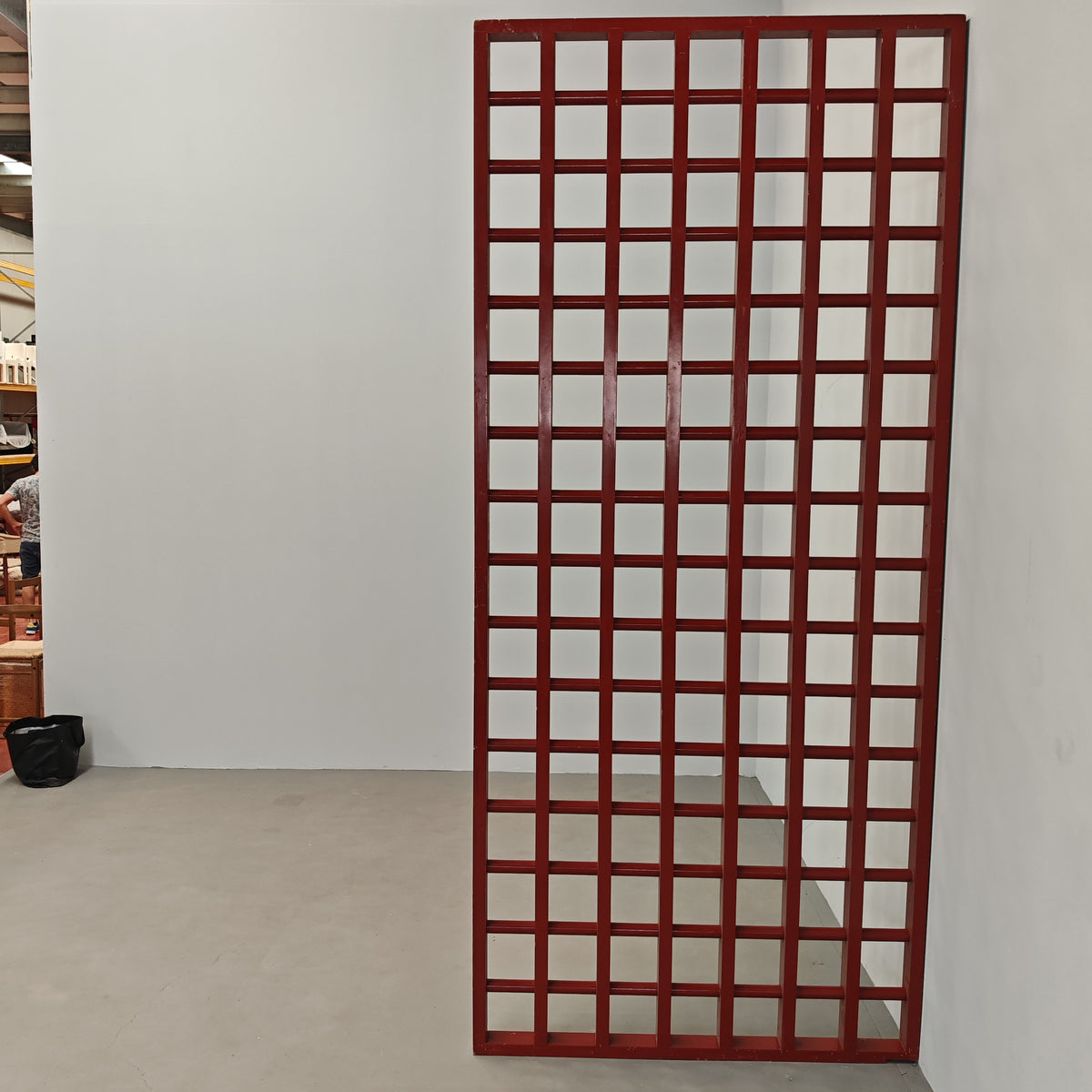 Grand séparateur en bois rouge des années 70