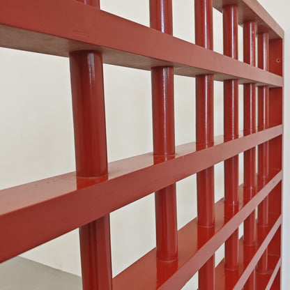 Grand séparateur en bois rouge des années 70