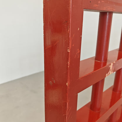 Grand séparateur en bois rouge des années 70