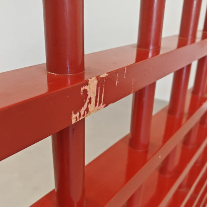 Grand séparateur en bois rouge des années 70