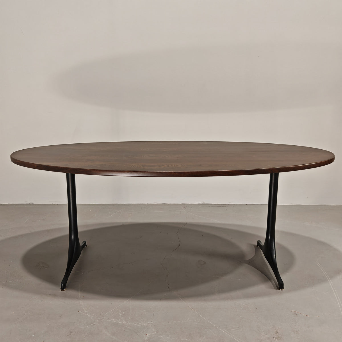 Table design vintage années 60 plateau en bois piétement métal, designer George Nelson pour Herman Miller