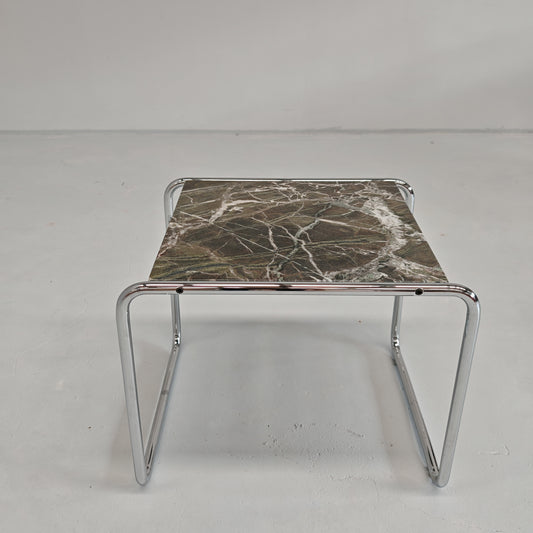 Tavolino quadrato modello Laccio M. Breuer per Knoll in Marmo Verde