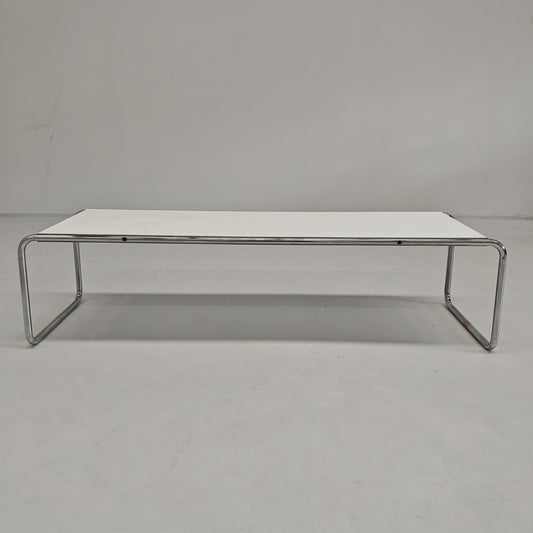 Tavolino rettangolare bianco Laccio M.Breuer per Knoll anni 80