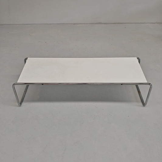 Tavolino rettangolare bianco Laccio M.Breuer per Knoll anni 80