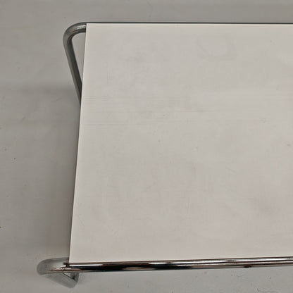 Table basse rectangulaire blanche Laccio de M. Breuer pour Knoll, années 80
