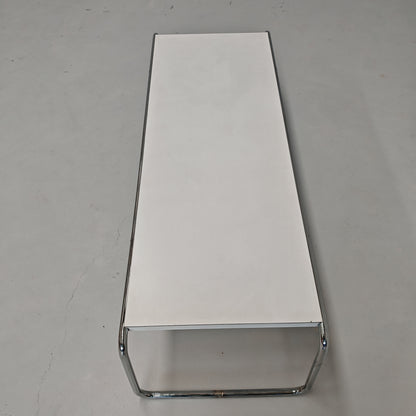 Table basse rectangulaire blanche Laccio de M. Breuer pour Knoll, années 80