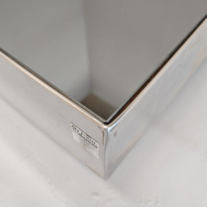 Grande table basse de bar Coffee Tabòlle avec compartiment des années 70 en acier et verre par G. Ausenda pour New York Form