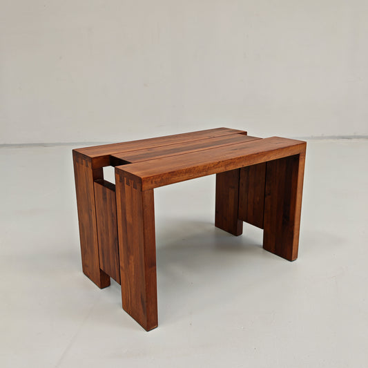 Tavolino sgabellino in Noce vintage anni 70