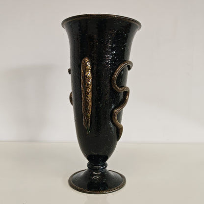 Vaso artistico  Murano anni 30 di  Napoleone Martinuzzi di Venini "pulegoso" con decorazione "Serpente"